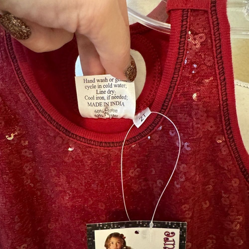 NWT OOh La La Couture Sequin Red Tutu Dress Holiday Pageant Birthday 12 month - Picture 3 of 3